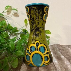 70’s FLOWER POWER Candle Holder - MCM - Ceramic - NO CHIPS OR CRACKS - Vintage